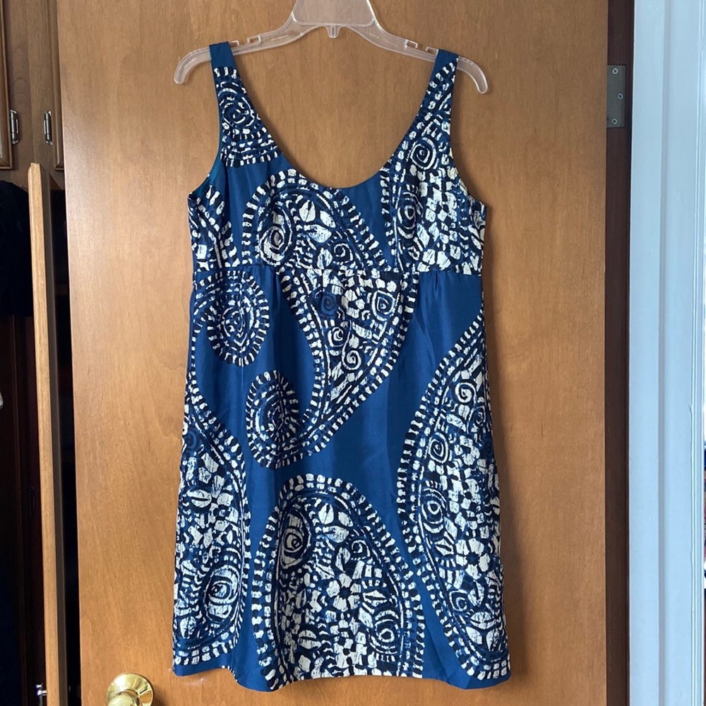 Michael Kors blue empire waist silk dress